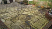 Patio before cleaning